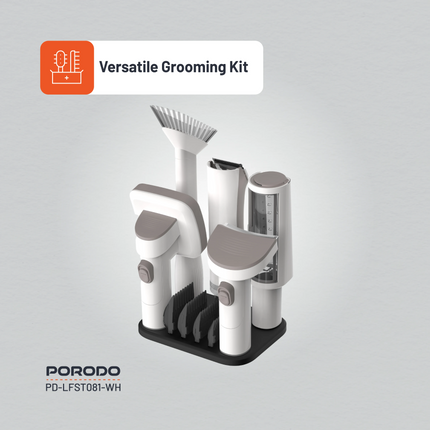 The Porodo Lifestyle Pet Grooming Kit Trimmer &amp; Vacuum is an all-inclusive solution for keeping your pet clean with convenience and comfort. Power