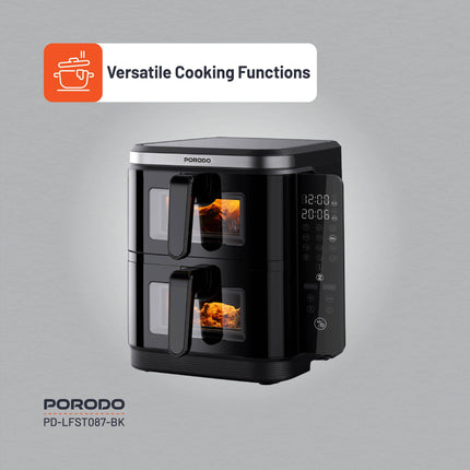 Porodo Lifestyle Double Stack Air Fryer with 12 Presets - Clix