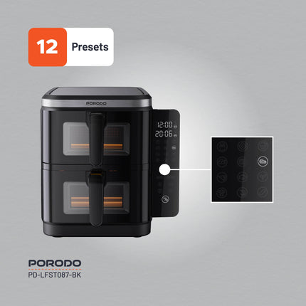 Porodo Lifestyle Double Stack Air Fryer with 12 Presets - Clix