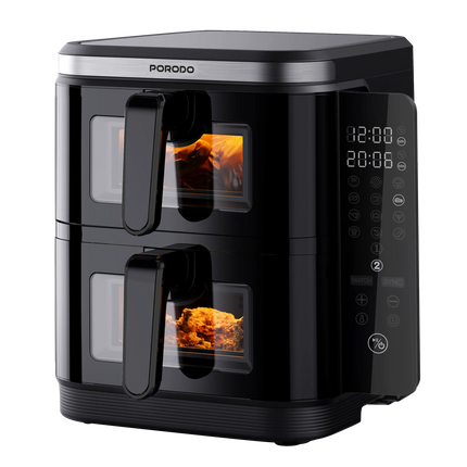 The Porodo Lifestyle double-stack air fryer with 12 pre-set cooking options is an incredible multipurpose all-in-one gadget that will cater to your be