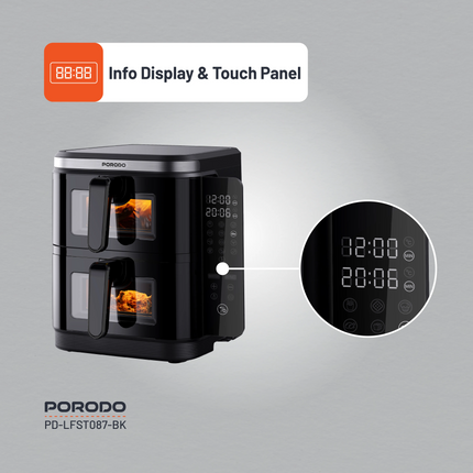 The Porodo Lifestyle double-stack air fryer with 12 pre-set cooking options is an incredible multipurpose all-in-one gadget that will cater to your be