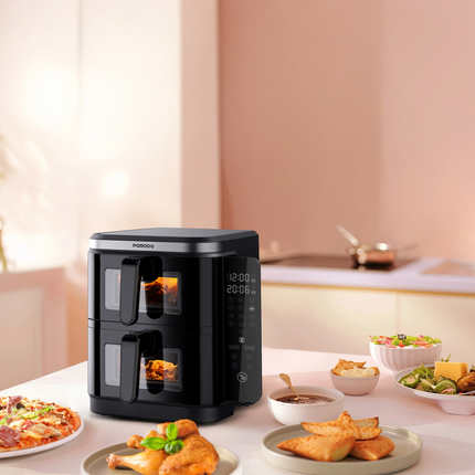 The Porodo Lifestyle double-stack air fryer with 12 pre-set cooking options is an incredible multipurpose all-in-one gadget that will cater to your be