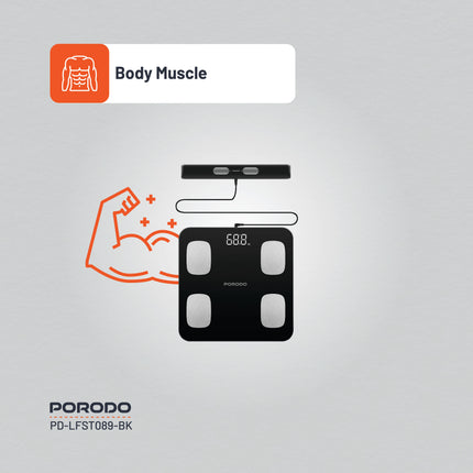 Porodo Lifestyle Precise Analysis Smart Scale - The Porodo Lifestyle Precise Analysis Smart Scale-Black is designed to give accurate body composition information