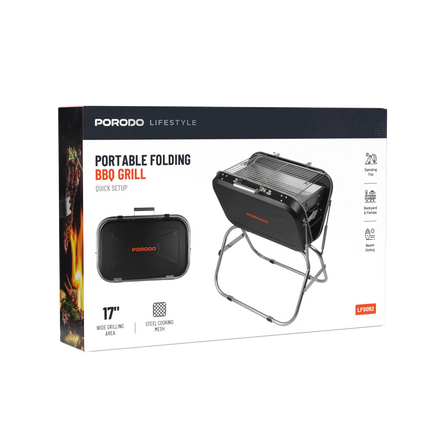 The Porodo Lifestyle Portable Folding BBQ Grill is absolutely the best companion for any outdoor cooking enthusiast. Constructed with iron, chromed st