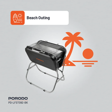 The Porodo Lifestyle Portable Folding BBQ Grill is absolutely the best companion for any outdoor cooking enthusiast. Constructed with iron, chromed st