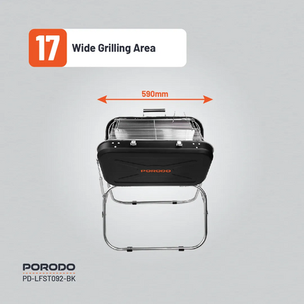 The Porodo Lifestyle Portable Folding BBQ Grill is absolutely the best companion for any outdoor cooking enthusiast. Constructed with iron, chromed st