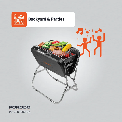 The Porodo Lifestyle Portable Folding BBQ Grill is absolutely the best companion for any outdoor cooking enthusiast. Constructed with iron, chromed st