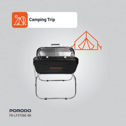 The Porodo Lifestyle Portable Folding BBQ Grill is absolutely the best companion for any outdoor cooking enthusiast. Constructed with iron, chromed st