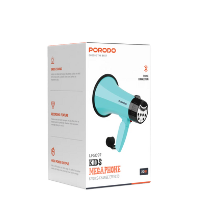 Porodo Kids Megaphone - The Porodo Kids Megaphone is a strong, multipurpose tool that conveys a clear, loud sound for far-reaching distances