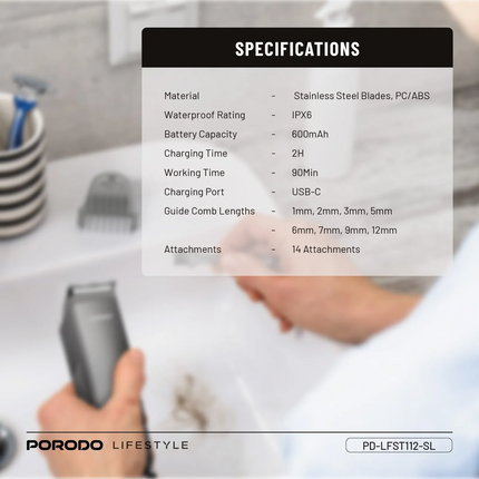 Porodo Lifestyle 14-IN-1 Trimming Kit