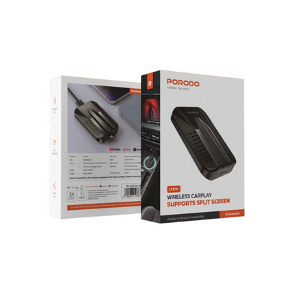 The Porodo Wireless Carplay with split-screen support is a high-performance device that gives you better experience in your car. This high-performance