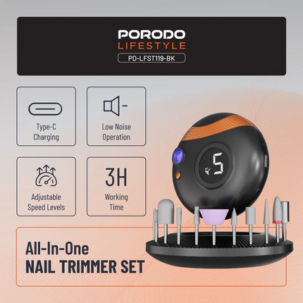 Porodo Lifestyle All-In-One Nail Trimmer Set
