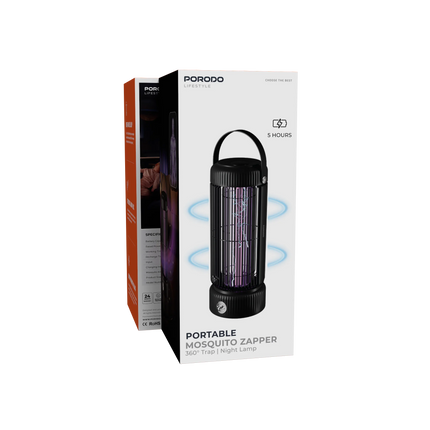 The Porodo Lifestyle Portable Mosquito Zapper ensures your surroundings are free from mosquitoes. A 2000mAh battery provides up to 4 hours of continuo