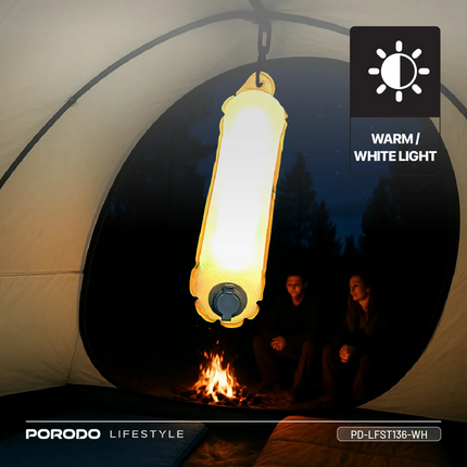 The Porodo Lifestyle Inflatable Outdoor Magnetic Tube Light is a versatile, durable outdoor lighting option for adventure. The luminance is rated at 1