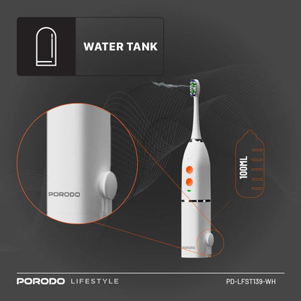 PORODO LIFESTYLE 1000MAH IPX7 ELECTRIC TOOTHBRUSH WITH MANUAL MODE 110ML WATER TANK