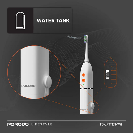 The Porodo Lifestyle Water Floss &amp; Sonic Electric Toothbrush 15W is an all-in-one compact oral care solution. It comes with an upgraded DuPont bri