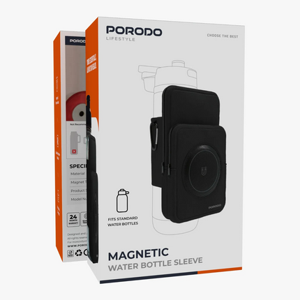 Porodo Lifestyle Magnetic Water Bottle Sleeve is constructed using durable neoprene material, which provides excellent protection and insulation for y