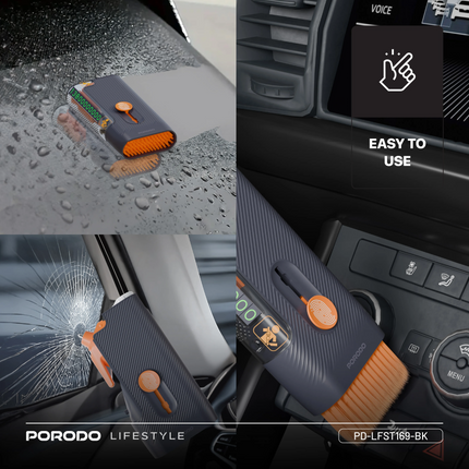 The Porodo Lifestyle Vehicle Emergency Safety Kit is a must-have for any driver, providing tools that form the very basis of safety. This kit comprise