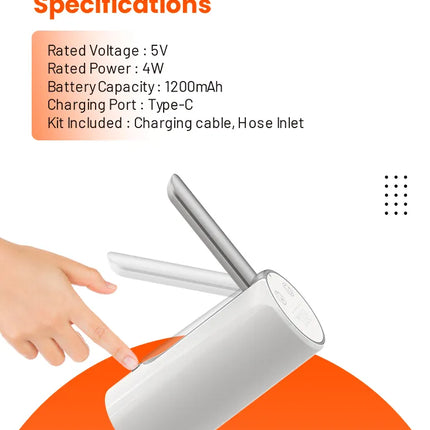 Porodo Lifestyle Portable Water Pump Digital Display And Touch Control