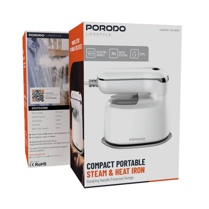 Make ironing easy with the Porodo Lifestyle Mini Steam Iron. With a powerful 1000W output and a ceramic soleplate, it ensures smooth and efficient iro