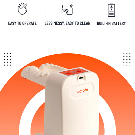 The Porodo LifeStyle Portable Dumpling Maker is an electronic and portable dumpling maker that makes it easy to create delicious dumplings at home. Wi