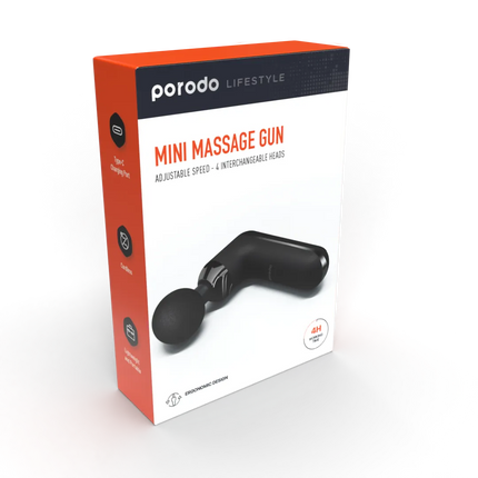 To relieve muscle stress and discomfort, use the cordless, portable, and lightweight Porodo Lifestyle 12V Varying Speed Massage Gun. This fantastic to