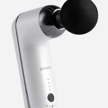 To relieve muscle stress and discomfort, use the cordless, portable, and lightweight Porodo Lifestyle 12V Varying Speed Massage Gun. This fantastic to