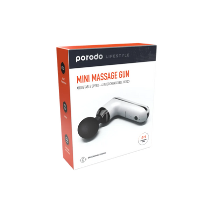 To relieve muscle stress and discomfort, use the cordless, portable, and lightweight Porodo Lifestyle 12V Varying Speed Massage Gun. This fantastic to