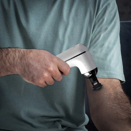 To relieve muscle stress and discomfort, use the cordless, portable, and lightweight Porodo Lifestyle 12V Varying Speed Massage Gun. This fantastic to