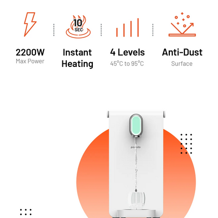 Porodo Lifestyle Instant Hot Water Dispenser With Automatic Ambient Lighting