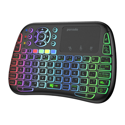 Discover the Porodo Universal Wireless Keyboard in sleek black, carefully crafted for a world that demands versatility. With an integrated mousepad an