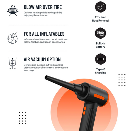 Porodo Triple Speed Portable Air Duster with 4* Nozzles