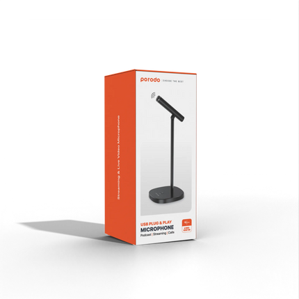 The Porodo Desktop Tiltable USB Microphone with USB-C Data Cable is an excellent choice for those seeking to enhance the sound quality of their stream