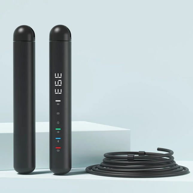 The Porodo Lifestyle Smart Skipping Rope is a cool and innovative sports gadget. It easily connects to your phone from up to 15 meters away via Blueto