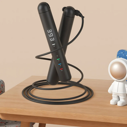 The Porodo Lifestyle Smart Skipping Rope is a cool and innovative sports gadget. It easily connects to your phone from up to 15 meters away via Blueto