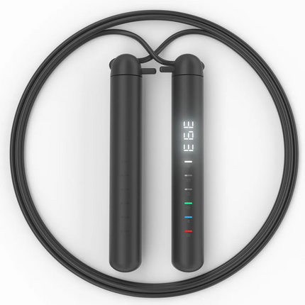 The Porodo Lifestyle Smart Skipping Rope is a cool and innovative sports gadget. It easily connects to your phone from up to 15 meters away via Blueto