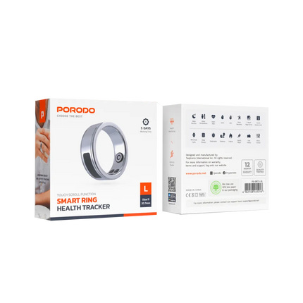 The Porodo Smart Wearable Ring with Touch Function is a multi-functional accessory designed for both health monitoring and activity tracking. With fea