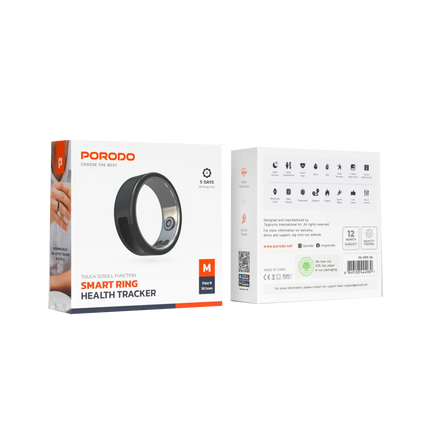 The Porodo Smart Wearable Ring with Touch Function is a multi-functional accessory designed for both health monitoring and activity tracking. With fea