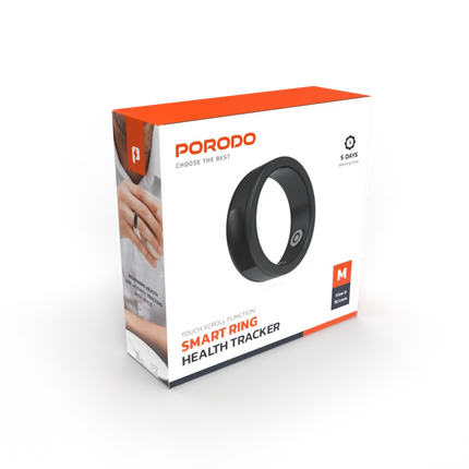 The Porodo Smart Wearable Ring with Touch Function is a multi-functional accessory designed for both health monitoring and activity tracking. With fea