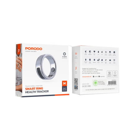 The Porodo Smart Wearable Ring with Touch Function is a multi-functional accessory designed for both health monitoring and activity tracking. With fea