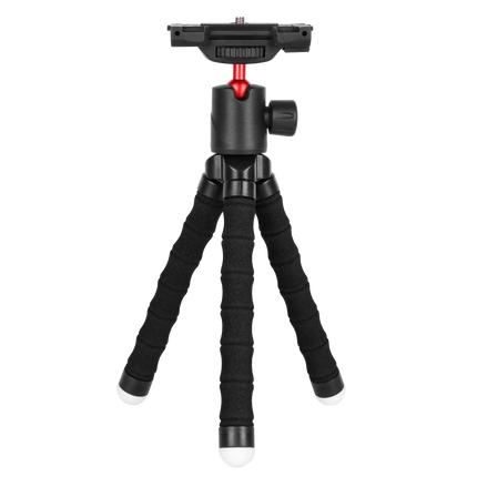 Stunning photos and videos from any angle are easily achievable with the Porodo Table Tripod with Phone Holder. This tripod features a 360° panoramic 