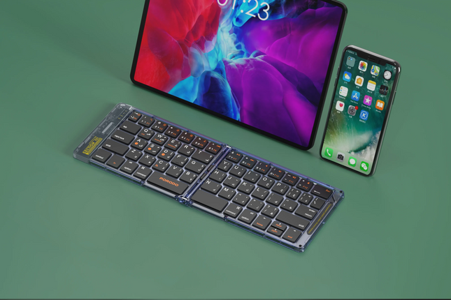 The Porodo Crystal Shell Wireless Keyboard is slim, compact, and portable. Efficiency and versatility for typing are brought together with its 80mAh l