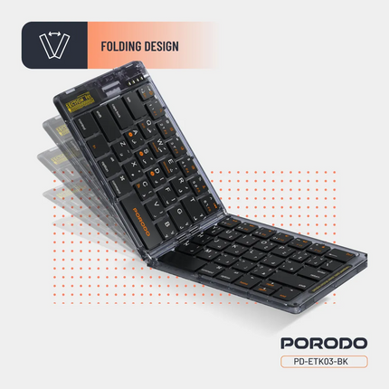 The Porodo Crystal Shell Wireless Keyboard is slim, compact, and portable. Efficiency and versatility for typing are brought together with its 80mAh l