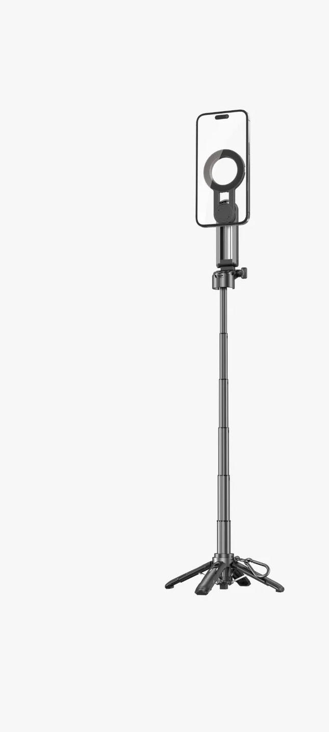 The Porodo Quad Base Selfie Stick is a gadget that allows users to effortlessly capture stunning photos and videos. With its lightweight design it com