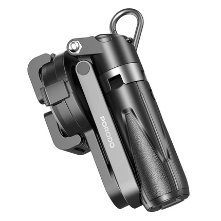 The Porodo Quad Base Selfie Stick is a gadget that allows users to effortlessly capture stunning photos and videos. With its lightweight design it com
