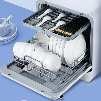 The compact, powerful Porodo Lifestyle Counter-Top Dishwasher makes cleaning dishes easy in every kitchen. This convenient and efficient dishwasher is