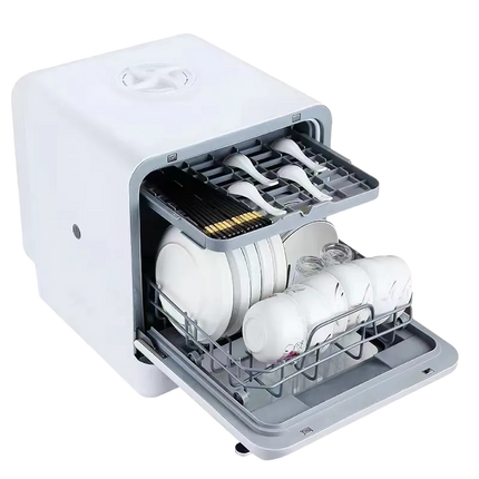 The compact, powerful Porodo Lifestyle Counter-Top Dishwasher makes cleaning dishes easy in every kitchen. This convenient and efficient dishwasher is