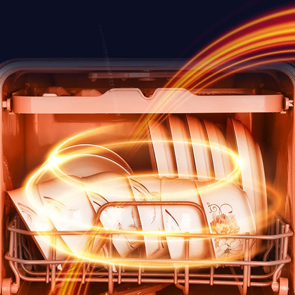 The compact, powerful Porodo Lifestyle Counter-Top Dishwasher makes cleaning dishes easy in every kitchen. This convenient and efficient dishwasher is