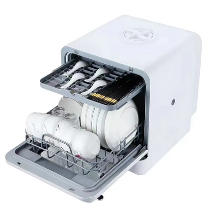 The compact, powerful Porodo Lifestyle Counter-Top Dishwasher makes cleaning dishes easy in every kitchen. This convenient and efficient dishwasher is