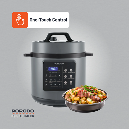 The Porodo Lifestyle 1300W Multi-Cuisine Pressure Cooker is an all-in-one appliance for the kitchen, inherently elevating the joy of cooking by making